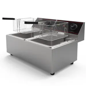 Commercial Fryer Custom Stainless Steel Intelligent Electric Deep Fryer Double Tank Fast Food Kitchen Fry Machine