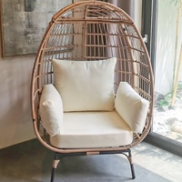 Chaise ronde de balançoire de meubles de jardin tissés en rotin simple de canapé en forme d'oeuf de loisirs de jardin extérieur