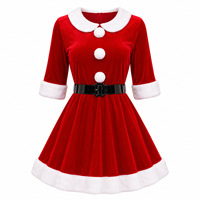 Vêtements de Noël personnalisés en velours pour chiens et chats, tenues assorties pour propriétaires et animaux de compagnie, vêtements de famille pour les fêtes, vente en gros