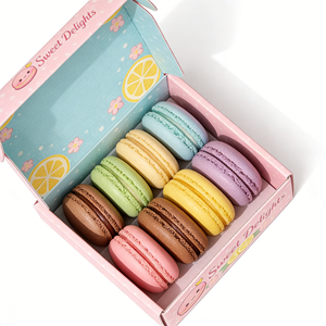 Boîte d'abonnement alimentaire pour macarons, emballage en carton ondulé B/E, option auto-scellante, personnalisable - Product Image 2