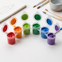 Peintures acryliques certifiées EN71-3 non toxiques, 3 ml, 6 couleurs, en bandelettes portables à base d'eau pour enfants, toile, verre, peinture DIY