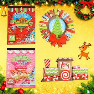 Pegatinas <span class=keywords><strong>de</strong></span> Origami Navideñas para Manualidades, Aptas para que los Niños Mejoren su Habilidad Práctica - Product Image 1