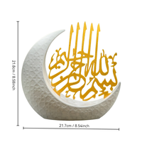 Décoration islamique en plastique en forme de croissant de lune pour l'Aïd Moubarak et le Ramadan, ornement de bureau pour la maison et le bureau, fournitures cadeaux