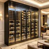 Meuble Bar à Vin Personnalisé en Usine, Réfrigérateur Électrique de Luxe, Présentoir à Whisky avec Porte-Bouteilles, Meuble de Salon