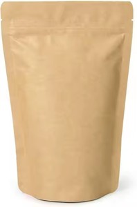 Bolsa de café de papel Kraft Lingjie, bolsa de papel de aluminio, bolsa de café de fondo plano con válvula de bloqueo de cremallera de fondo redondo - Product Image 2