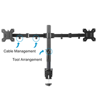 Bras de moniteur Yuanfan Suptek, support de moniteur, support de bureau, réglable en hauteur, double bras de montage en acier classique pour ordinateur, 2 écrans