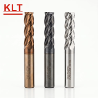 Fraise à queue carrée KLT D4mm en carbure monobloc à 4 dents, outil de fraisage CNC pour acier trempé HRC 60, revêtement AlTiN