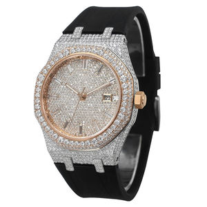 Reloj con certificado de diamantes, movimiento automático, hecho a mano, completamente cubierto de diamantes, estilo hip hop, relojes de cuarzo VVS con moissanita para hombre - Product Image 5
