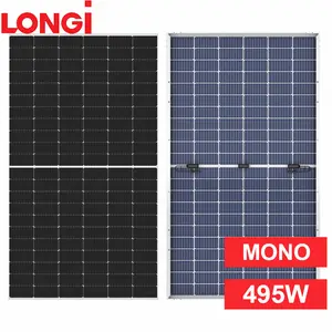 Panel surya setengah sel 495w 500W promosi penjualan laris Bifacial kaca ganda 132 dengan harga kompetitif