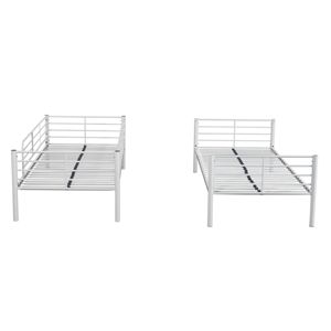 ROSE Modern Stainless Steel Twin Over Twin Bunk <b>Bed</b> Wood <b>Space</b> <b>Saving</b> for School Bedroom Hospital or Hotel Use - Product Image 4