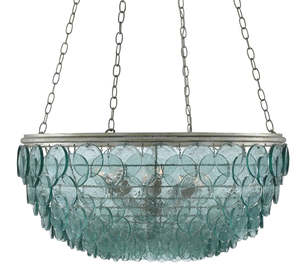 Lustres en verre aquamarine soufflé à la main modernes pour villa, salon, chambre à coucher, entrée, escalier, lustres en verre - Product Image 3