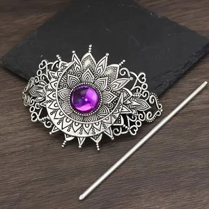 Pince à cheveux vintage en alliage style Viking, triple lune, nœud celtique, lune creuse, bijoux pour femme - Product Image 4