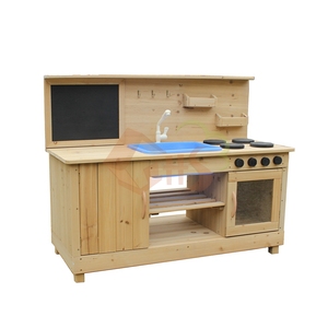 <span class=keywords><strong>Cuisine</strong></span> extérieure <span class=keywords><strong>en</strong></span> <span class=keywords><strong>bois</strong></span> pour enfants avec rangement et tableau noir et ensemble de jouets de <span class=keywords><strong>cuisine</strong></span> pour robinet d'eau - Product Image 2