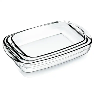Plat à pâtisserie en verre borosilicate transparent, pliable <span class=keywords><strong>et</strong></span> empilable, résistant au <span class=keywords><strong>four</strong></span>, sans BPA, sans danger pour les aliments, compatible lave-vaisselle, écologique - Product Image 1