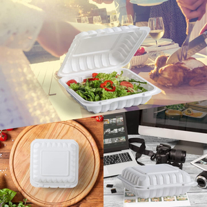 Custom Design 9x9 Inch Biodegradable Clamshell <b>Containers</b> Disposable - Product Image 6