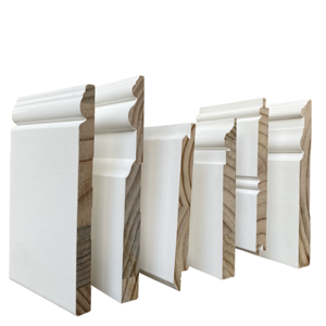 Hiện đại truyền thống Thiết kế gỗ TRIM tường khuôn primed Finger-Joint thông Gỗ ván chân tường khuôn - Product Image 3