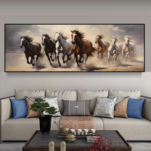 2025 üreticileri toptan vahşi at koşu büyük boy sanat dekoru boyama alüminyum alaşım çerçeve kristal porselen boyama - Product Image 5