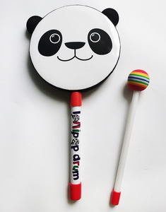 Cute Panda 6-Inch Hand <b>Drum</b> Toy with Plastic Stick Educational Musical Toy for Kids Wholesale Orff Musical Percussion Instrument - Product Image 4