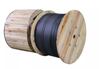 CABLE de fibra óptica de 1 núcleo, 1km, 2km, 3km, tambor de madera contrachapada, CABLE de caída FTTH de modo único para interiores