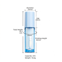 Mini flacons de 2 ml pour gloss à lèvres en gel, tubes de gel pour les lèvres, contenants de brillant à lèvres en PP pastel pour la ligne beauté estivale