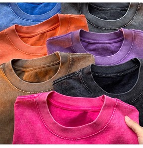 T-shirt Vintage di Alta Qualità con Logo Personalizzato e Stampa Effetto Pietra, 100% Cotone Pesante, Stile Streetwear, T-shirt <span class=keywords><strong>da</strong></span> Uomo con Lavaggio Acido - Product Image 3