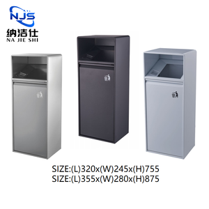 Tempat Sampah Persegi dari Baja Tahan Karat untuk Lobi Hotel & Tempat Penyimpanan Luar Ruangan/Dalam Ruangan untuk Penggunaan di Kantor & Taman - Product Image 2