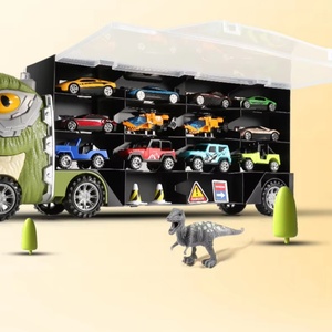 Coche de juguete de dinosaurio para niños - Tractor de inercia de plástico ecológico de doble cara con almacenamiento y función de retroceso - Product Image 3