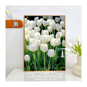 Hot Sale Modern Tulip white pink Flower Poster Print Wall Art Rolled Canvas Painting For Living Room bedroom dinning