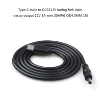 Câble élévateur noir de 1m 5V 12V Type-C mâle vers DC35135 mâle pour routeur WiFi, ordinateur/appareil photo, garantie 12 mois