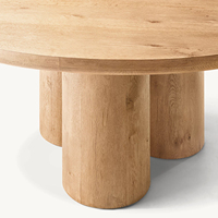 Table à manger ronde en bois massif de style américain moderne de luxe pour 4 personnes, pour la maison, l'hôtel, l'appartement, l'extérieur