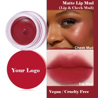 Nouveau design, crème à lèvres vegan, logo personnalisé, fini velours mat, 2 en 1, longue tenue, crème pour les lèvres et les joues, maquillage pour les lèvres, rouge à lèvres en crème