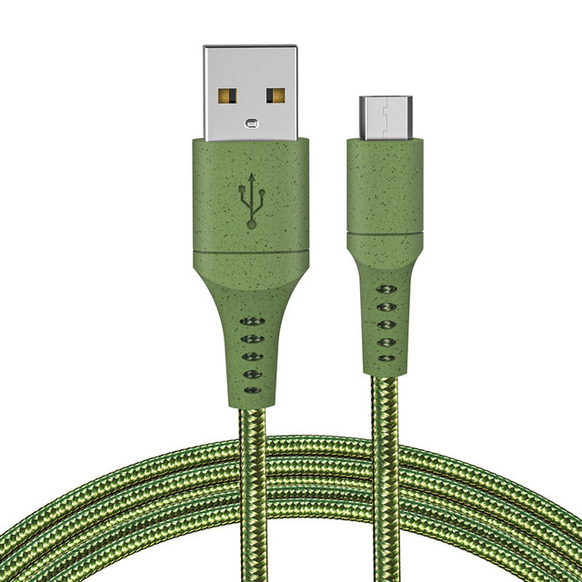 Eco Friendly Nylon Braided USB-A to Micro USB Cable 2.1A Fast Charging Data Sync Cord for Phone Tablet