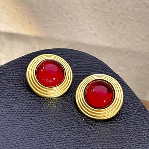 2025 nuevos pendientes de esmeralda de gama alta de alta calidad moda Vintage estilo de corte Medieval francés forma de flor exagerada - Product Image 3