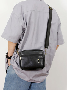 Sac à bandoulière vintage en cuir PU pour téléphone portable, sac à bandoulière en cuir pour homme, sac messager en cuir véritable pour homme - Product Image 4