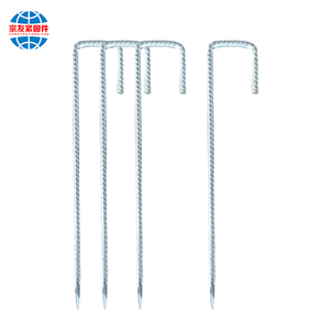 ที่ยึดท่อเหล็กชุบสังกะสีแบบมีตะขอเกี่ยวเต็นท์กันลมพร้อมข้อต่อเกลียวหัวแบนที่ยึดกันลม - Product Image 1