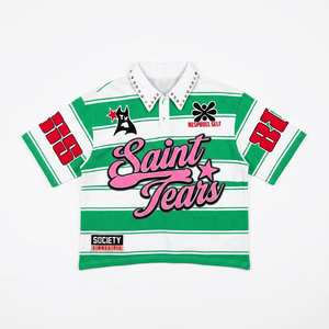 Chemises décontractées rayées Saint Tears pour hommes, style urbain, manches courtes, col boutonné, design 2025, en vente - Product Image 1