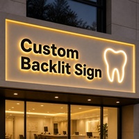 Enseigne rétroéclairée personnalisée avec panneau métallique, lettres 3D en acrylique, logo LED pour clinique dentaire, bureau, devanture de magasin, signalétique murale
