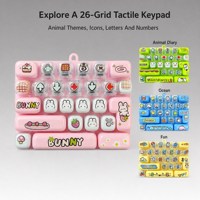 Clavier Fidget à 26 touches avec boutons tactiles lumineux et non lumineux, motifs sur le thème des animaux, options sac OPP et boîte de présentation