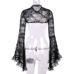 เสื้อลูกไม้ลายฉลุมีกระดุมสำหรับผู้หญิงเสื้อสำหรับงานปาร์ตี้ - Product Image 3