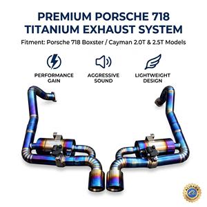 Sistema de escape Catback Oortex Gradient Blue Titanium con válvulas y puntas quemadas para Porsche 718 Boxster Cayman 2.0T 2.5T, mejoras de montaje directo - Product Image 1