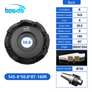545 loại BT50 45 ° thô gia công phay đĩa phẳng phay đĩa 1504 lưỡi dao phay đầu - Product Image 3
