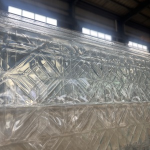 Verre artistique gaufré à chaud, verre de sécurité trempé à motifs texturés pour cloison intérieure d'hôtel ou de maison - Product Image 4