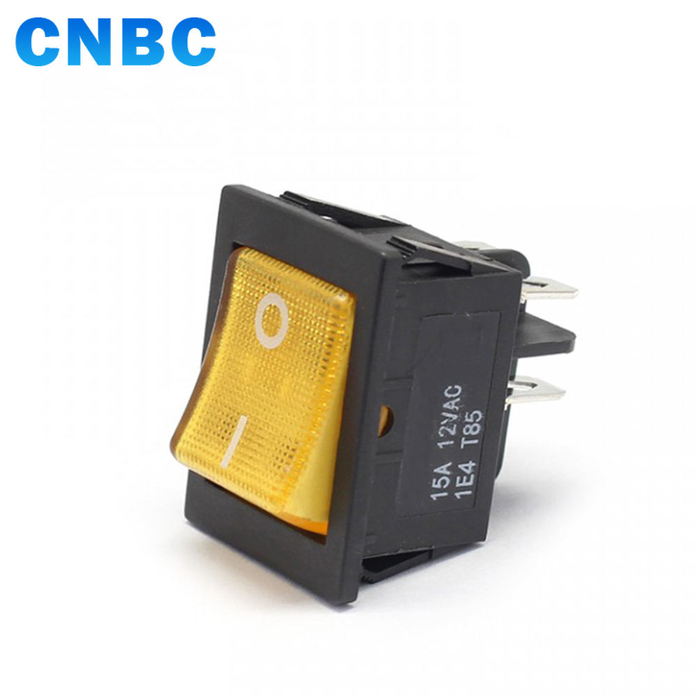 KCD4 Medium DPST 4 Pins on OFF 16A 24V Illuminated Rocker Switch 250V With Led Light