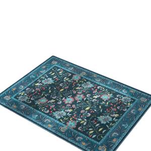 Tapete floral de terciopelo cristalino rectangular de fibra de poliéster resistente a las manchas para la entrada del hogar - Product Image 2