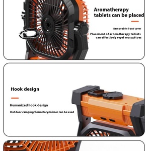 Ventilador de Camping Recargable de 20000mAh con USB Tipo-C, Portátil para Uso en Exteriores y en el Automóvil, Motor sin Escobillas de Bajo Ruido - Product Image 6