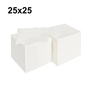Serviettes en papier pliées à prix abordable, blanches, 1 ou 2 plis, jetables, personnalisables avec logo - Product Image 1