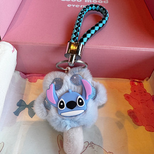 Porte-clés en peluche Patte de <span class=keywords><strong>chat</strong></span> Stitch mignon - Breloque de sac en forme de griffe d'animal en fourrure et pendentif pour clés de voiture pour filles et femmes - Product Image 3