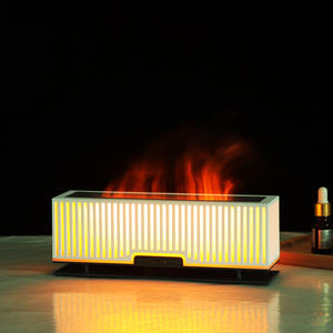 Wood Grain Flame <b>Humidifier</b> 0.5L Led Light Aroma Diffuser With Timer For Home Use - Product Image 5