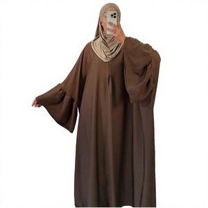 Jupe longue décontractée unie personnalisée à manches longues, modeste, pour femmes musulmanes, idéale pour l'Aïd, en polyester/coton respirant non tissé - Product Image 2