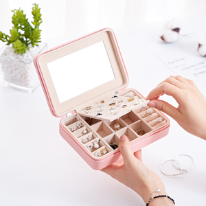 Boîte de Rangement Multifonctionnelle Haut de Gamme en Cuir PU avec Fermeture Éclair pour Bijoux (Bagues, Boucles d'Oreilles, Colliers) – Idéale pour les Voyages – Vente en Gros Fournisseur - Product Image 2